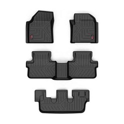 GFX GLLM-036 MHigh Quality TPV Floor Mats for Tata Safari (6/7 Seater) 2020 onwards (3pc, Black)